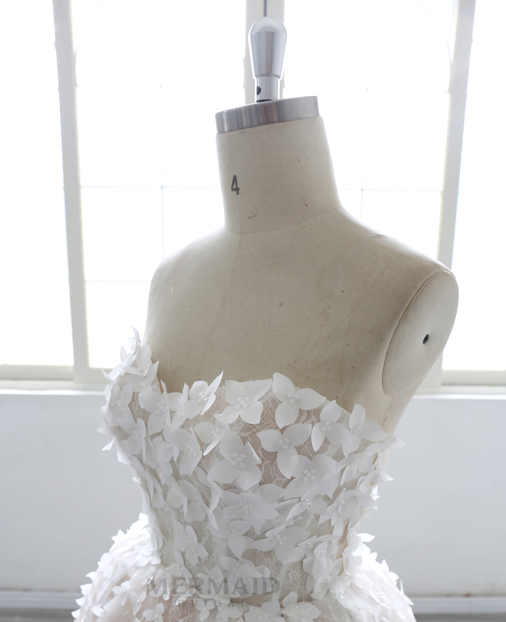 Sweetheart Short 3d Flowers Knee Length Wedding Dress