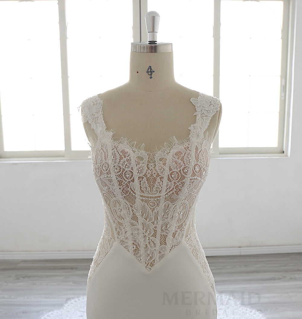 New Sweetheart Court Train Beaded 2 in 1 detachable Wedding Dress 2025