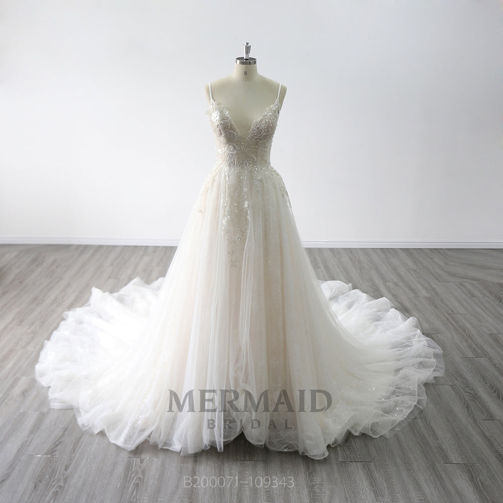 Sexy Sequined A Line Wedding Dress As The Picture / 16W Sexy Sequined A Line Wedding Dress As The Picture / 16W