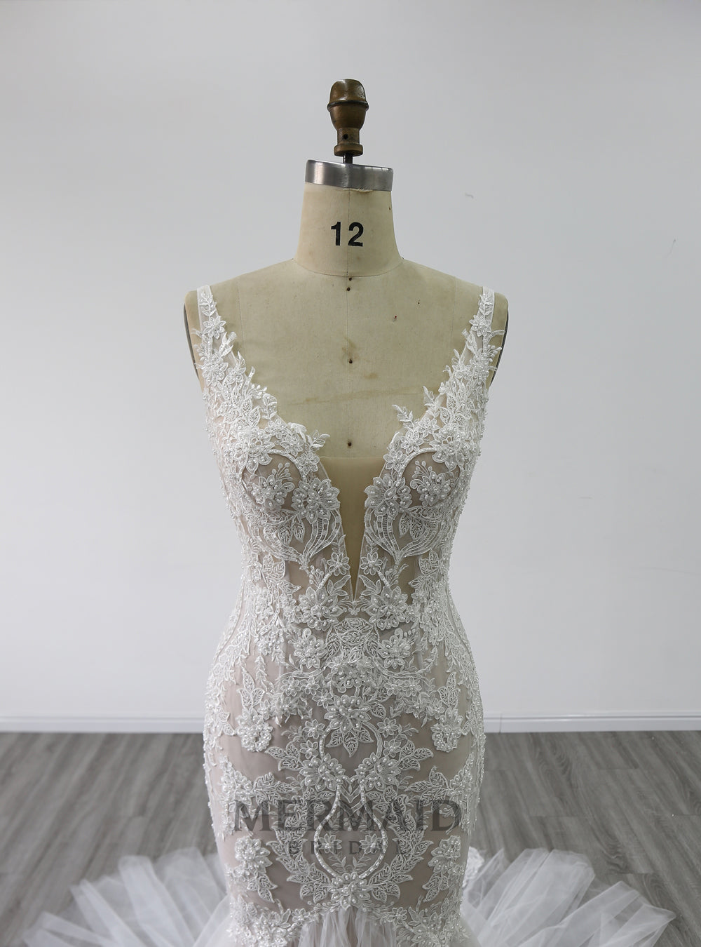 New Heavy Beading Lace Mermaid Wedding Dress