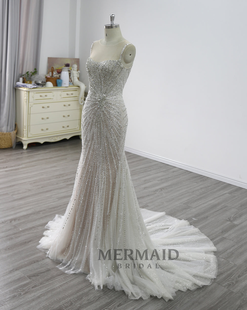 New Heavy Beading Mermaid Wedding Dress