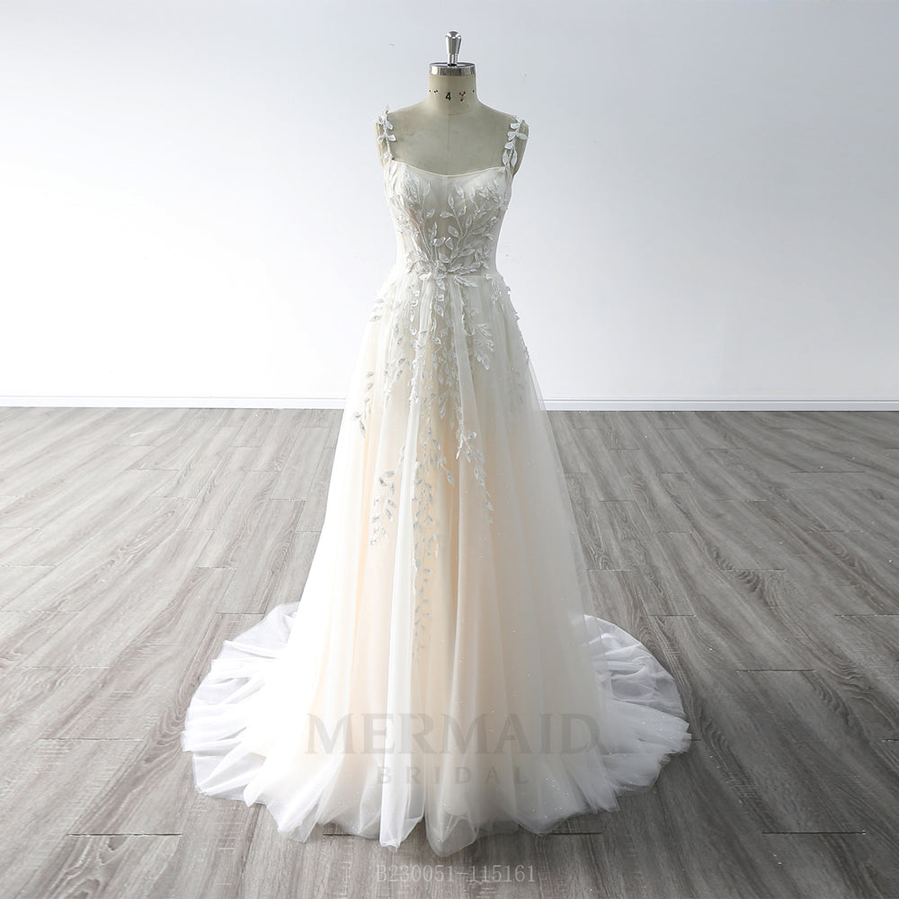 Spaghetti Straps Boat Neck Court Train Boho Beach Wedding Dress 2023 Mermaid Bridal Spaghetti Straps Boat Neck Court Train Boho Beach Wedding Dress 2023 Mermaid Bridal
