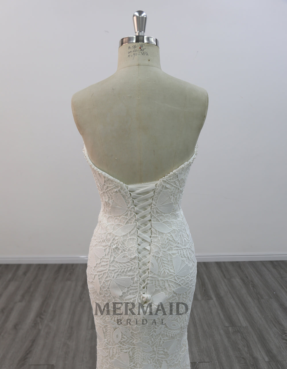 New Lace Mermaid Wedding Dress  With Detachable Skirt