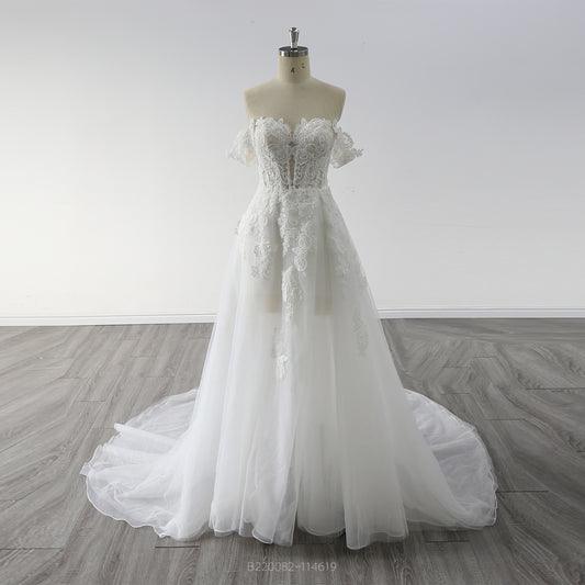 New Off Shoulder Slit Wedding Dress