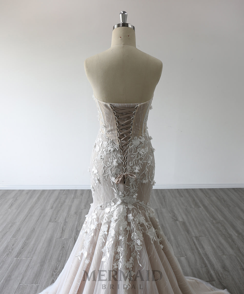 Illusion Lace Corset Mermaid Wedding Dress 2023 – Mermaid Bridal
